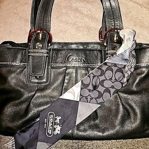 Almost New Black Leather Coach Purse